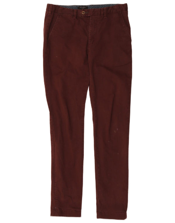 Pantaloni da abito slim da uomo Ted Baker W30 L31 in cotone marrone