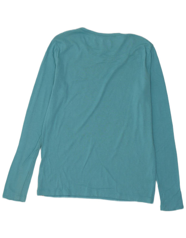 Maglietta da donna a maniche lunghe Eddie Bauer UK 14 grande cotone blu