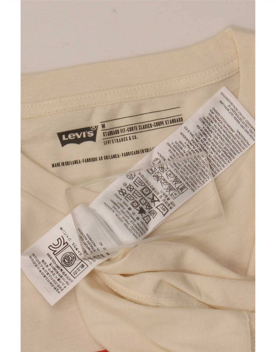 Levi's - Top grafico da uomo con vestibilità standard, manica lunga, medio, bianco sporco, geometrico