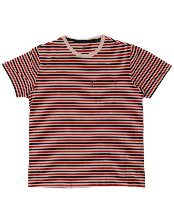 Levi's T-shirt da uomo Top grande in cotone a righe multicolore