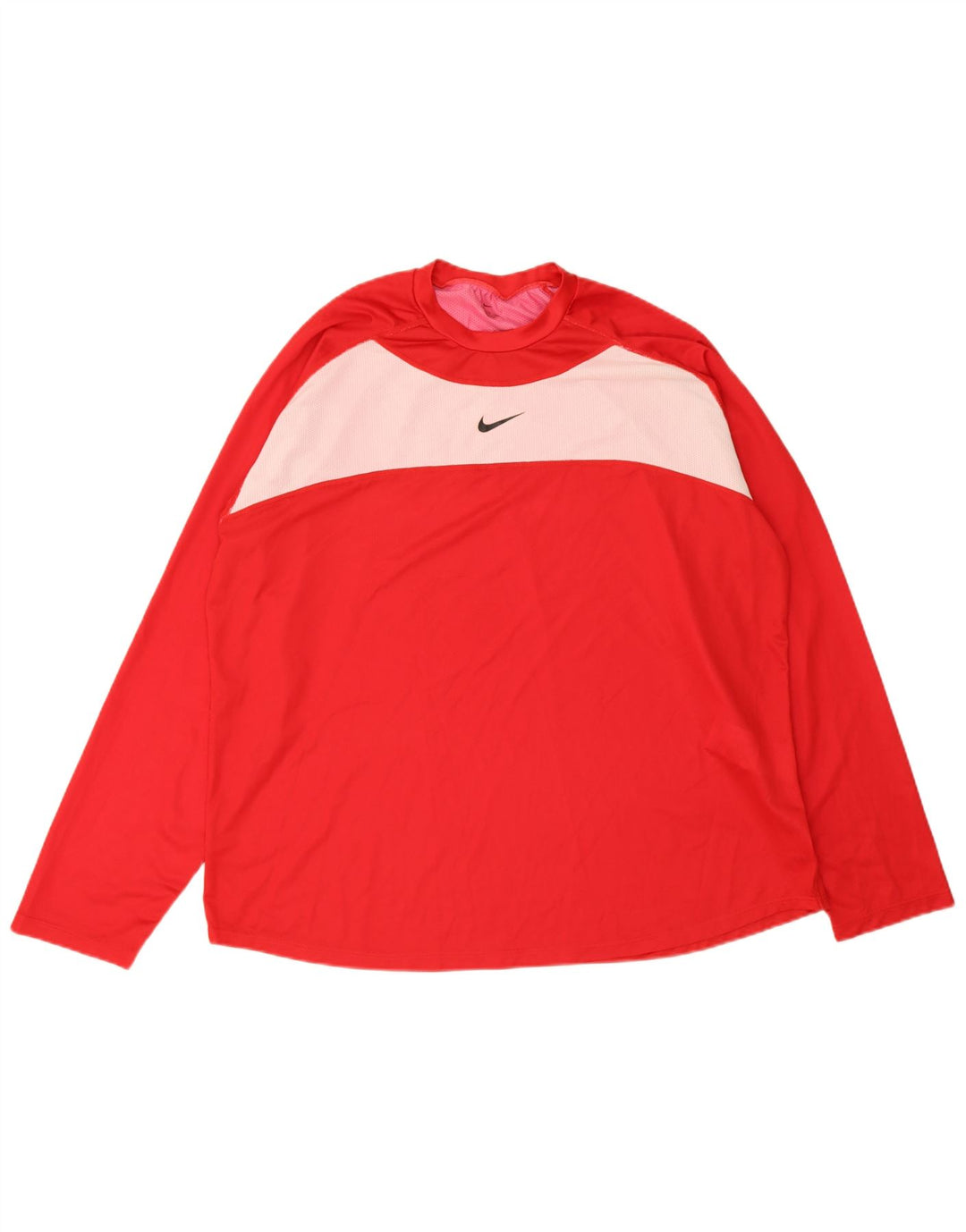 Nike Top grafico da uomo a maniche lunghe 2XL Rosso Colourblock in poliestere