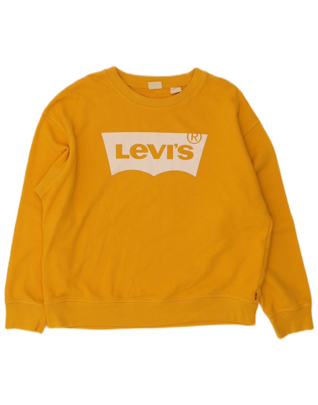 Levi's Felpa con grafica da donna Maglione UK 16 Large Giallo Cotone