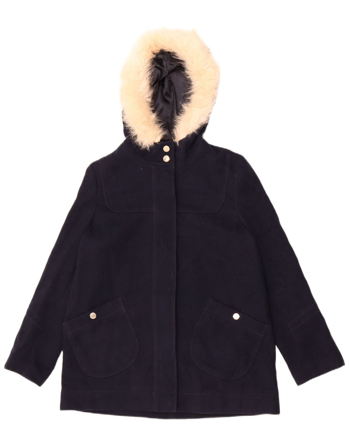 Topshop Giacca Parka oversize con cappuccio da donna UK 10 Small Blu Navy
