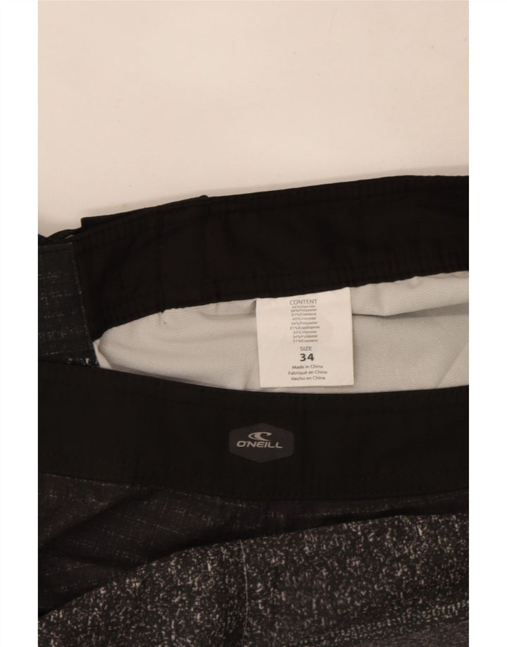 Pantaloncini da bagno da uomo O'Neill in viscosa a righe grigie grandi