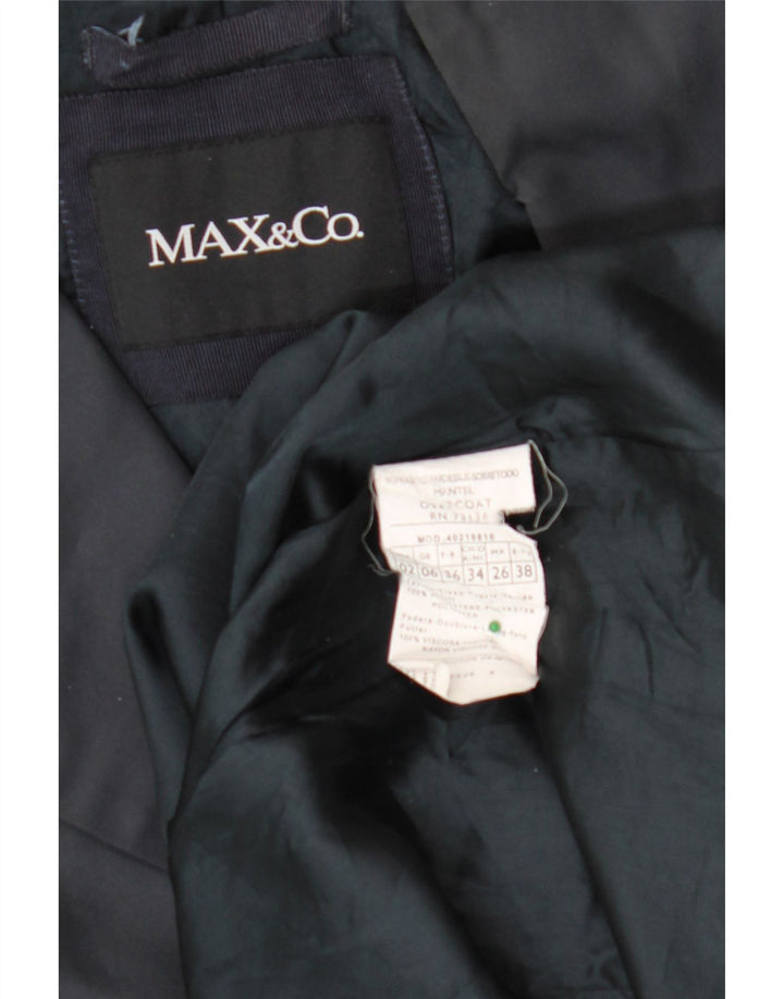 MAX & CO. Womens Trench Coat UK 6 XS Navy Blue Polyester