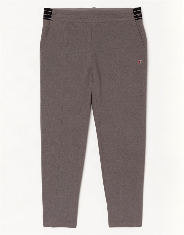Champion Womens Graphic Tracksuit Trousers UK 14 Medium Grey Colourblock