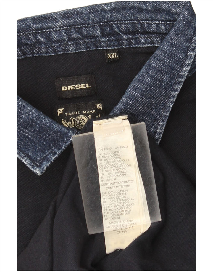 Polo da uomo Diesel 2XL in cotone blu navy