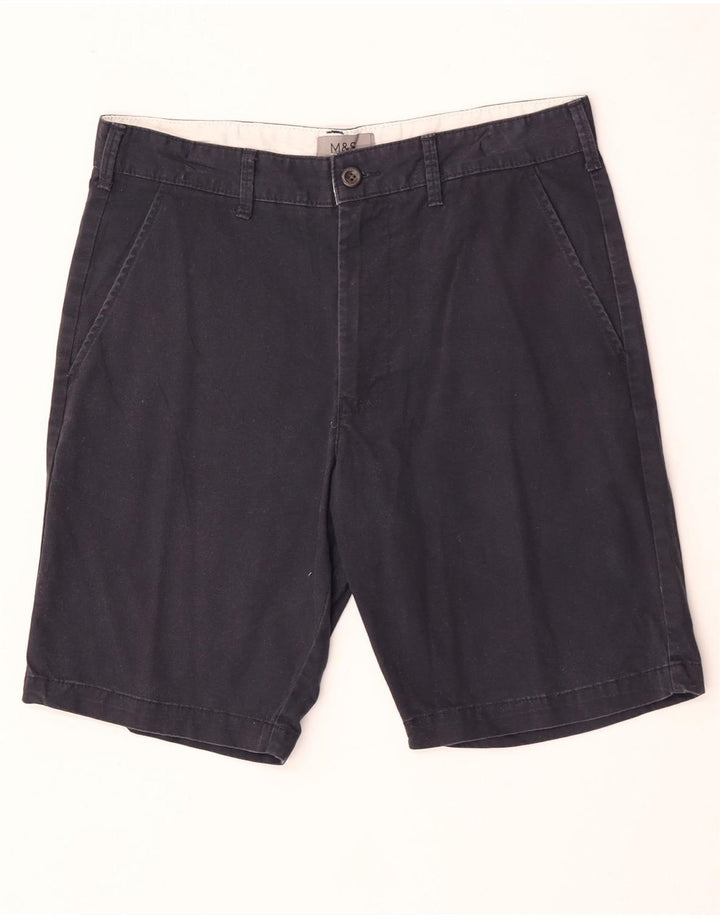 Pantaloncini chino da uomo Marks & Spencer W30 cotone blu navy medio