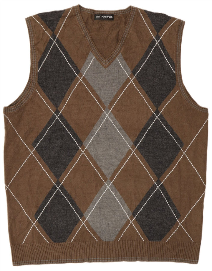 Canotta da uomo Marks & Spencer Autograph Canotta grande marrone classica