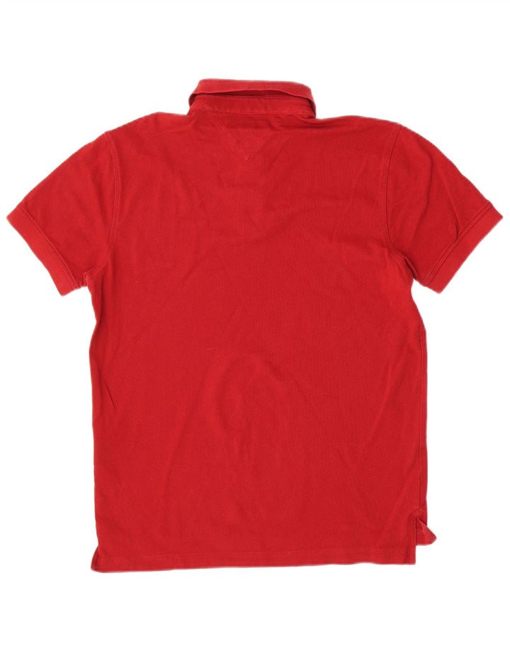 Polo da uomo vestibilità regolare Tommy Hilfiger in cotone bordeaux medio