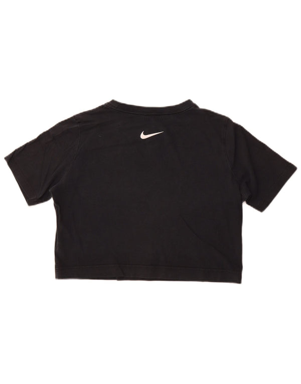 T-shirt grafica corta da donna Nike UK 14 cotone medio nero