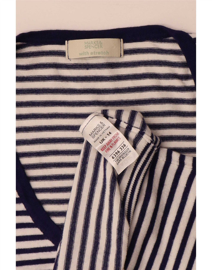 Maglione cardigan da donna Marks & Spencer UK 14 medio blu navy nautico
