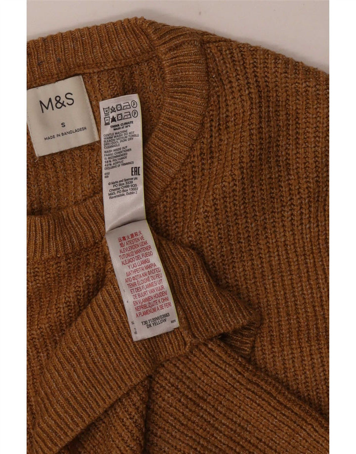 Maglione maglione girocollo da uomo Marks & Spencer piccolo giallo in poliammide