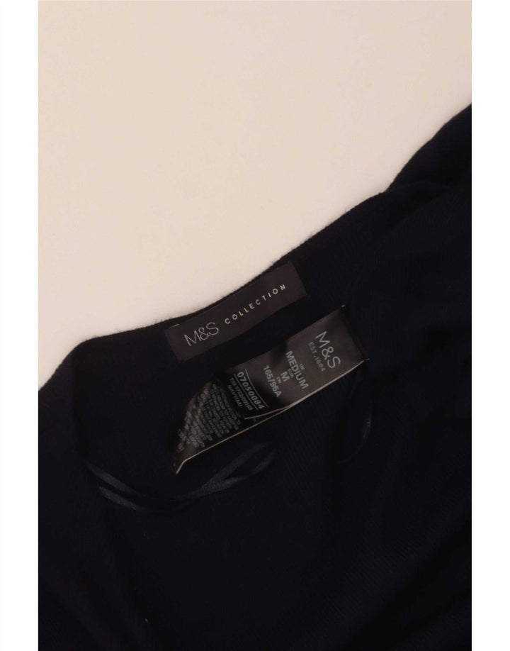 Maglione cardigan lungo da donna Marks & Spencer UK 14 medio blu navy