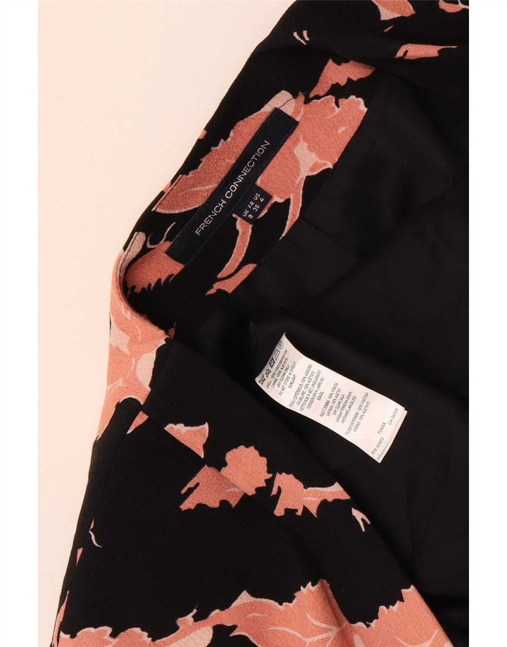 Giacca blazer da donna vestibilità ampia French Connection UK 8 piccolo floreale nero