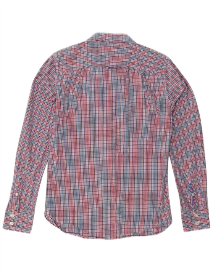 Camicia da uomo Superdry in cotone a quadretti rosa medio