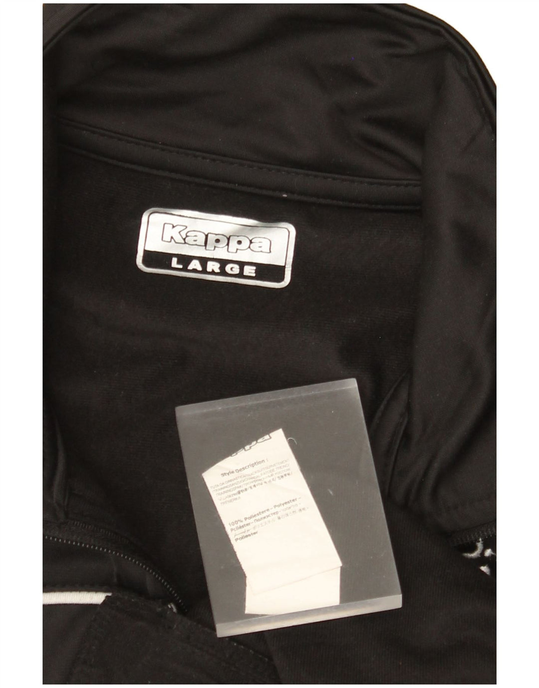 Giacca da tuta grafica da uomo KAPPA grande in poliestere nero