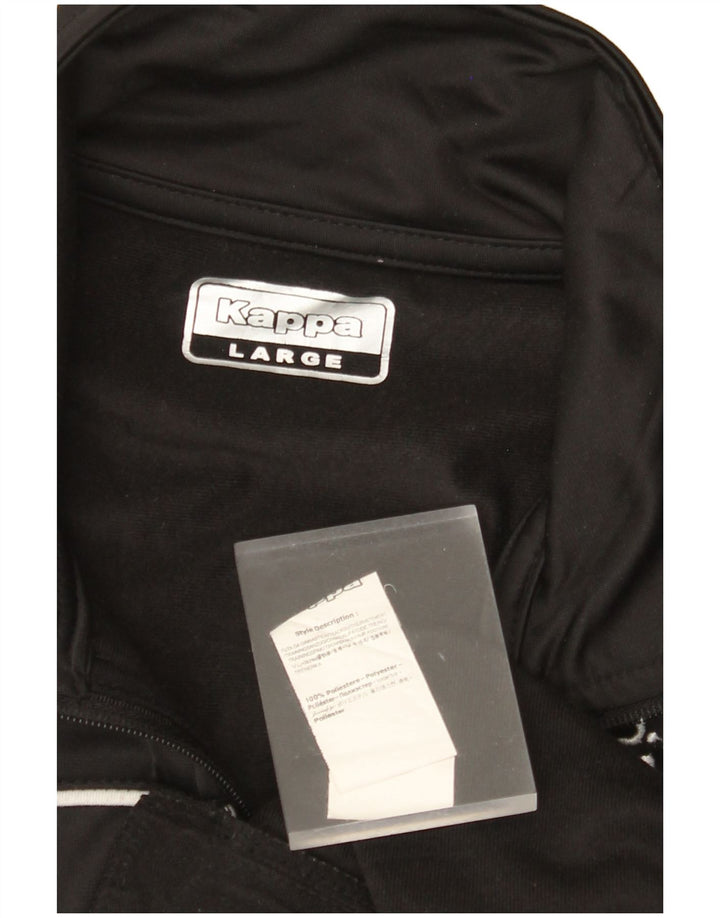 Giacca da tuta grafica da uomo KAPPA grande in poliestere nero