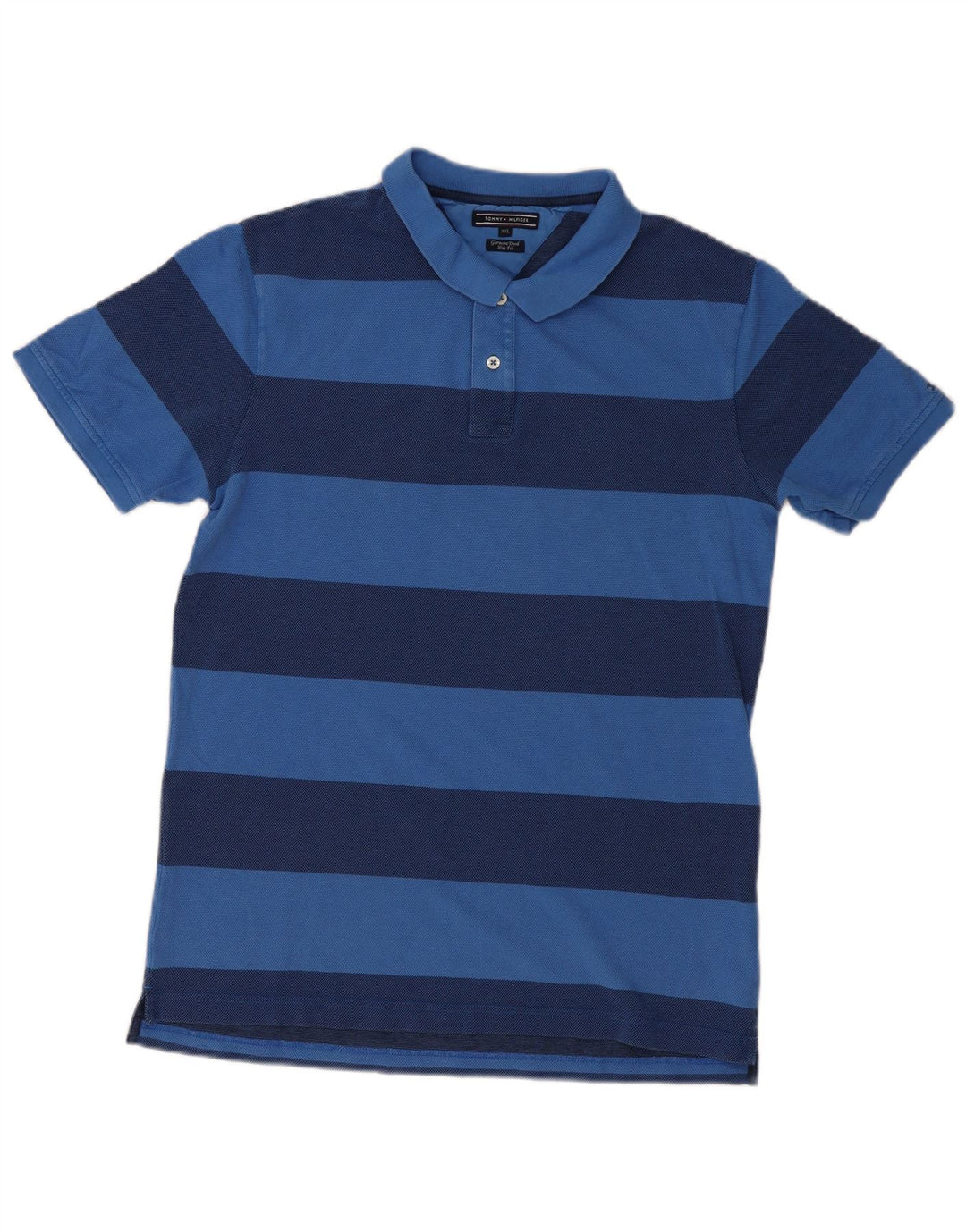 TOMMY HILFIGER Polo da uomo slim fit tinta in capo 2XL a righe blu