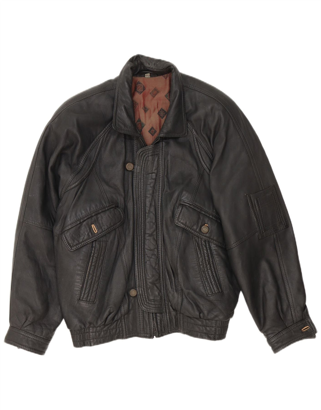 Giacca in pelle da uomo Fatigue UK 40 Large Nera