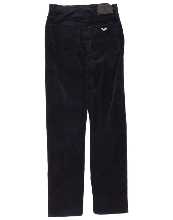 Pantaloni casual dritti da donna Armani W31 L32 in cotone blu navy