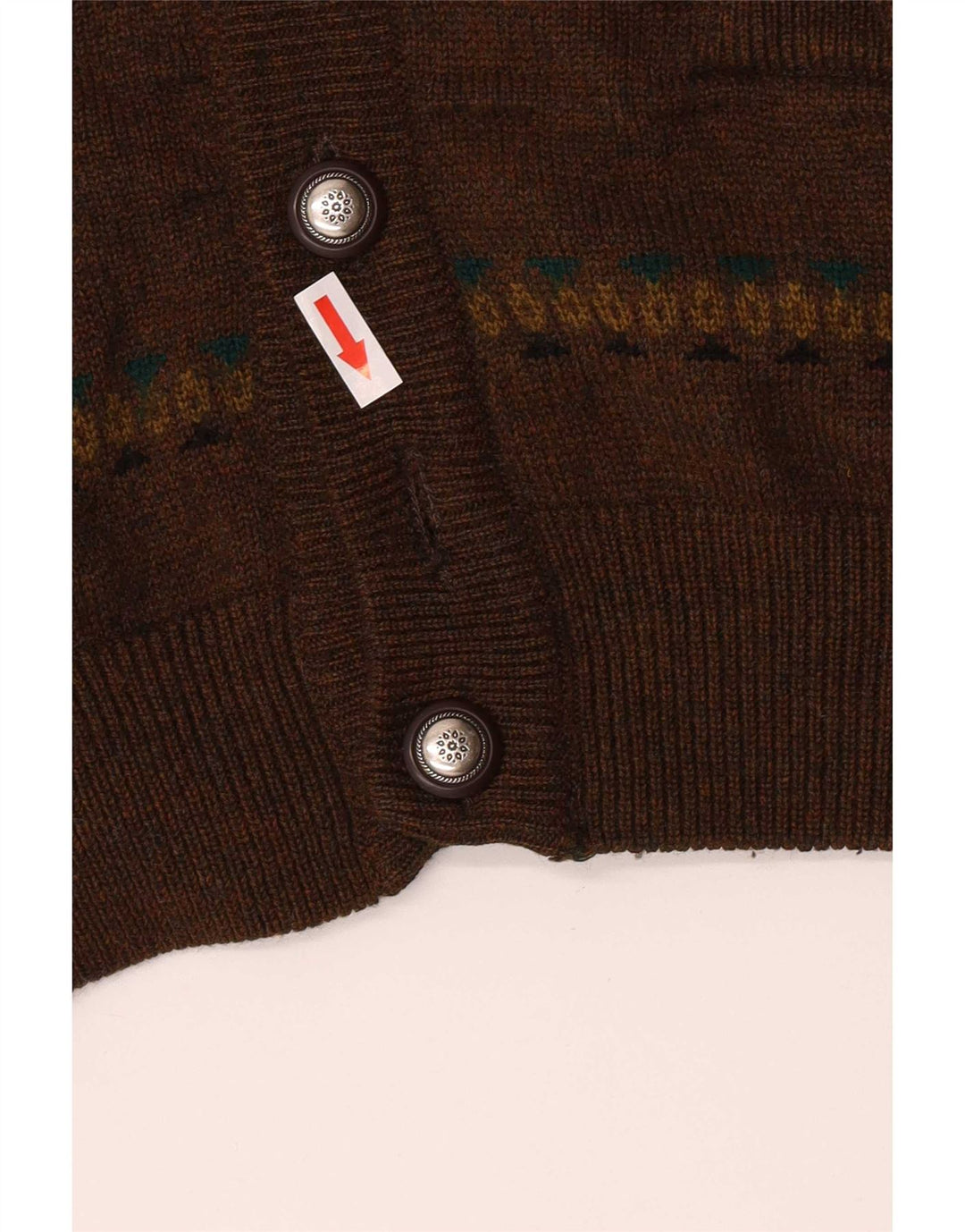 Maglione cardigan vintage da uomo IT 50 a righe marrone medio