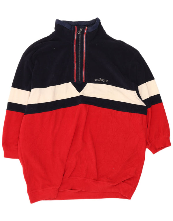 Maglione in pile da uomo con maniche a 3/4 Chervo IT 54 XL Rosso Colourblock Sports