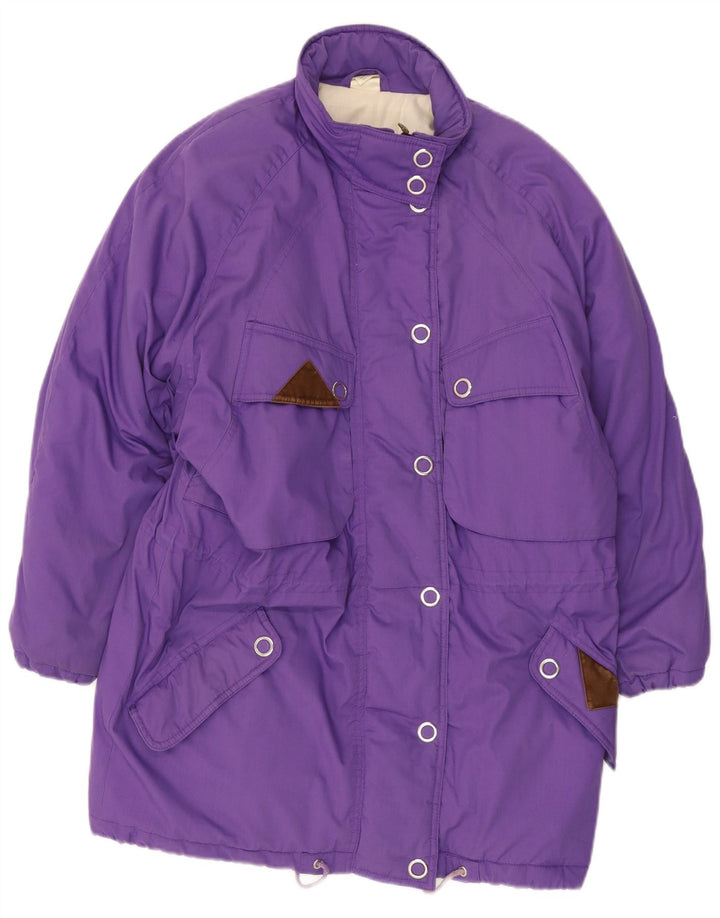 Cappotto imbottito da donna vintage UK 18 XL poliestere viola