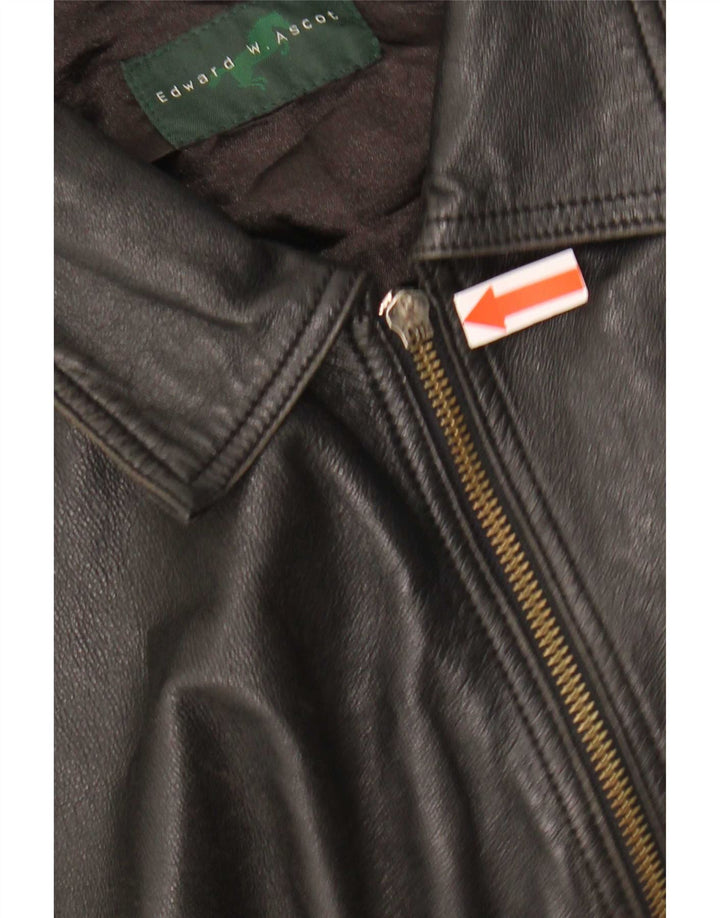Giacca in pelle da uomo vintage UK 40 Large Nera
