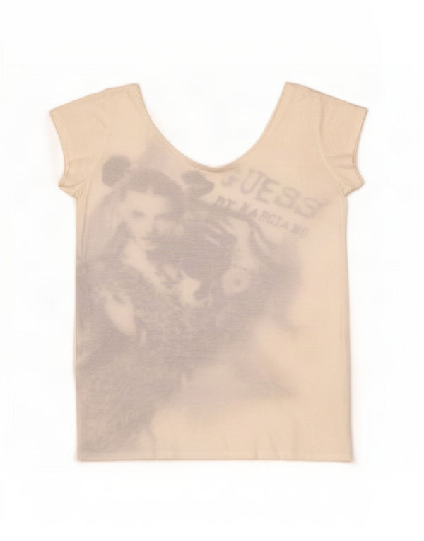 T-shirt grafica da donna Guess By Marciano UK 12 Medium White