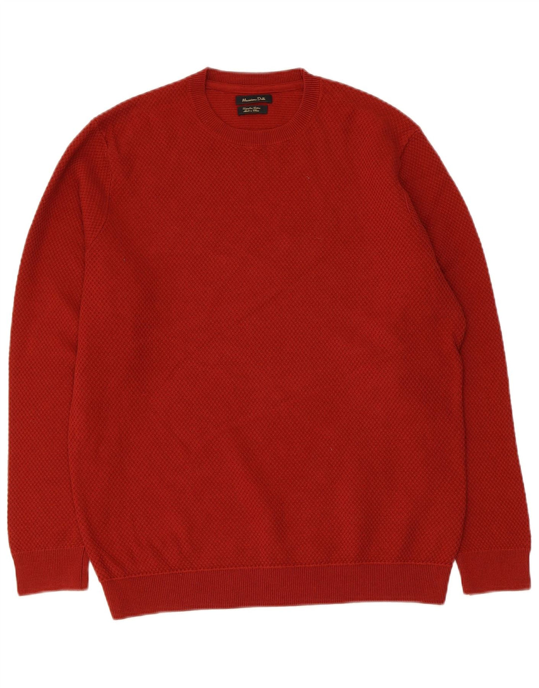 Maglione maglione girocollo da uomo Massimo Dutti in cotone bordeaux medio