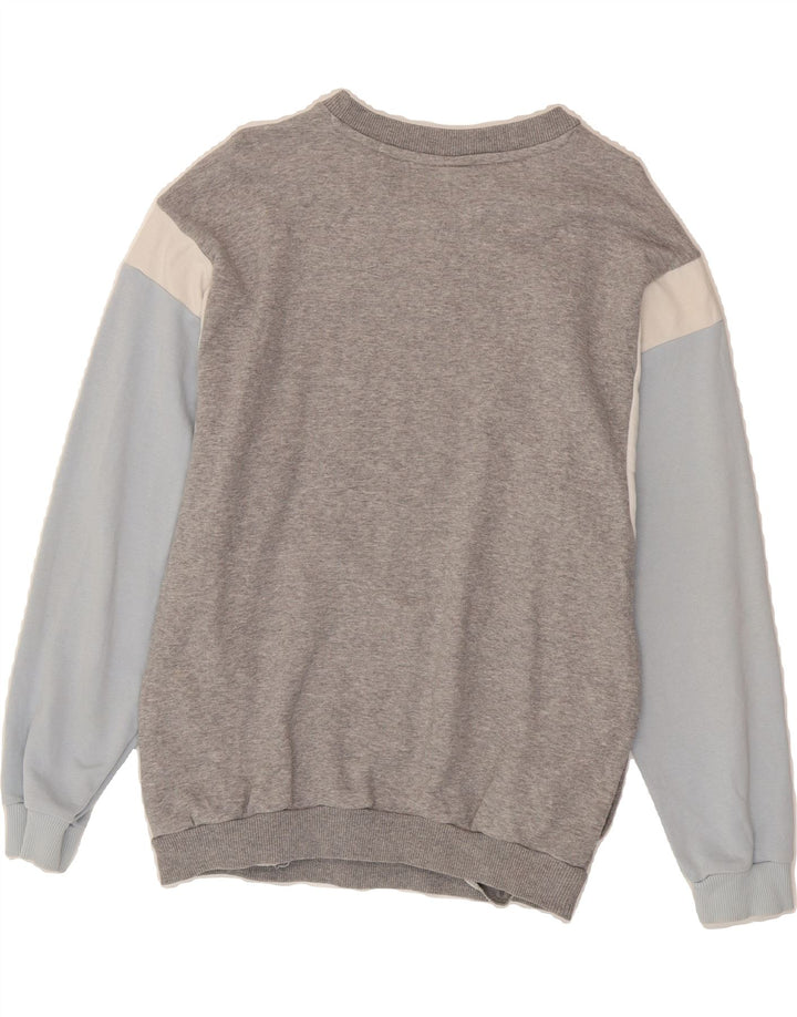 ADIDAS Womens Oversized Sweatshirt Jumper UK 10 Small Grey Colourblock Vintage Adidas and Second-Hand Adidas from Messina Hembry 