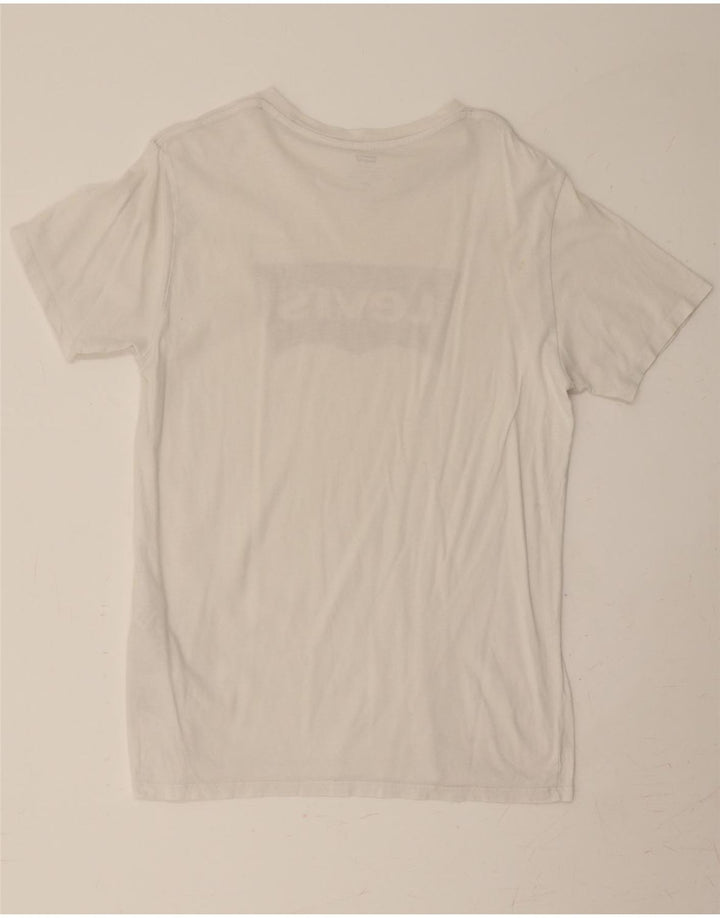 LEVI'S Mens Graphic T-Shirt Top Medium White Cotton Vintage Levi's and Second-Hand Levi's from Messina Hembry 