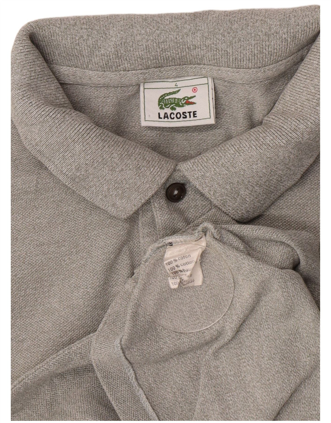 Polo da uomo Lacoste taglia 4 in cotone grigio medio