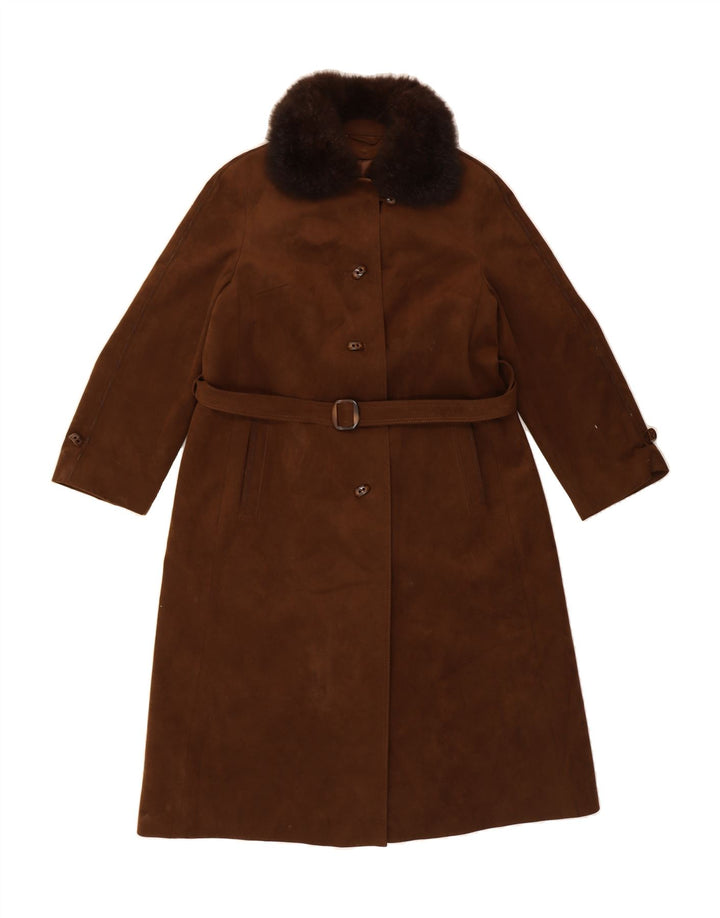 BASLER Womens Overcoat EU 42 Large Brown Polyester Vintage Basler and Second-Hand Basler from Messina Hembry 