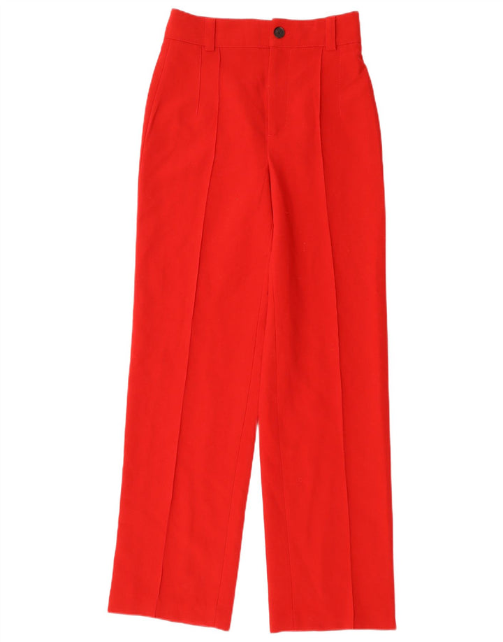 Pantaloni casual dritti da donna ZARA XS W25 L32 poliestere rosso