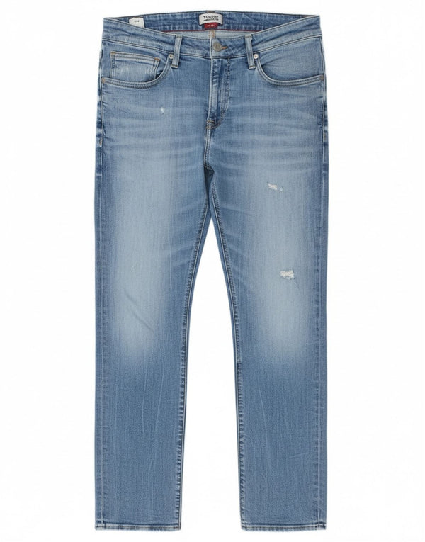 Tommy Hilfiger Uomo Scanton Distressed Jeans Slim W33 L30 Cotone Blu