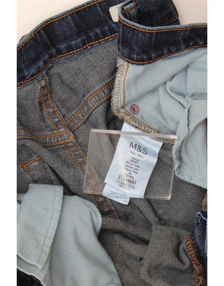 Jeans dritti da uomo Marks & Spencer W32 L31 cotone blu navy