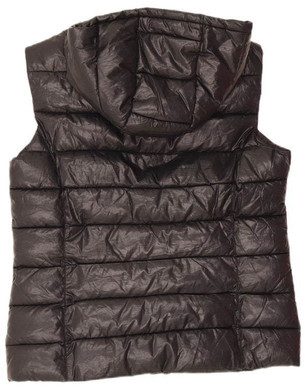 Gilet imbottito con cappuccio da donna Benetton UK 10 piccolo nero