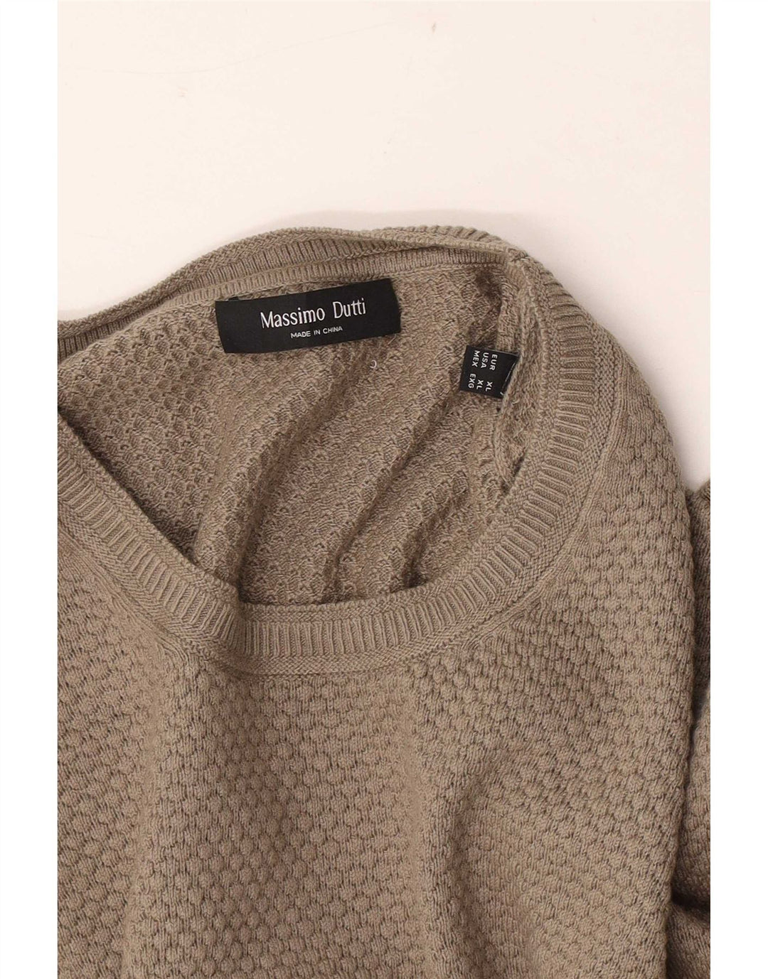 Maglione maglione girocollo da uomo Massimo Dutti XL Beige