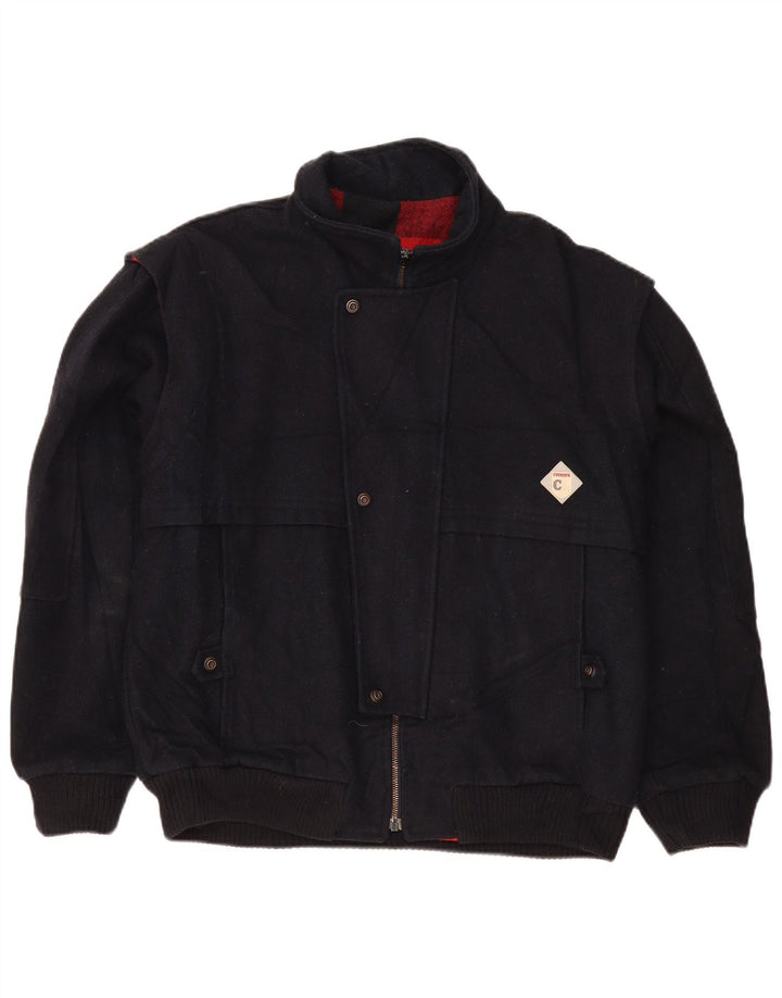 Giubbotto bomber da uomo Carrera UK 40 Large in lana blu navy