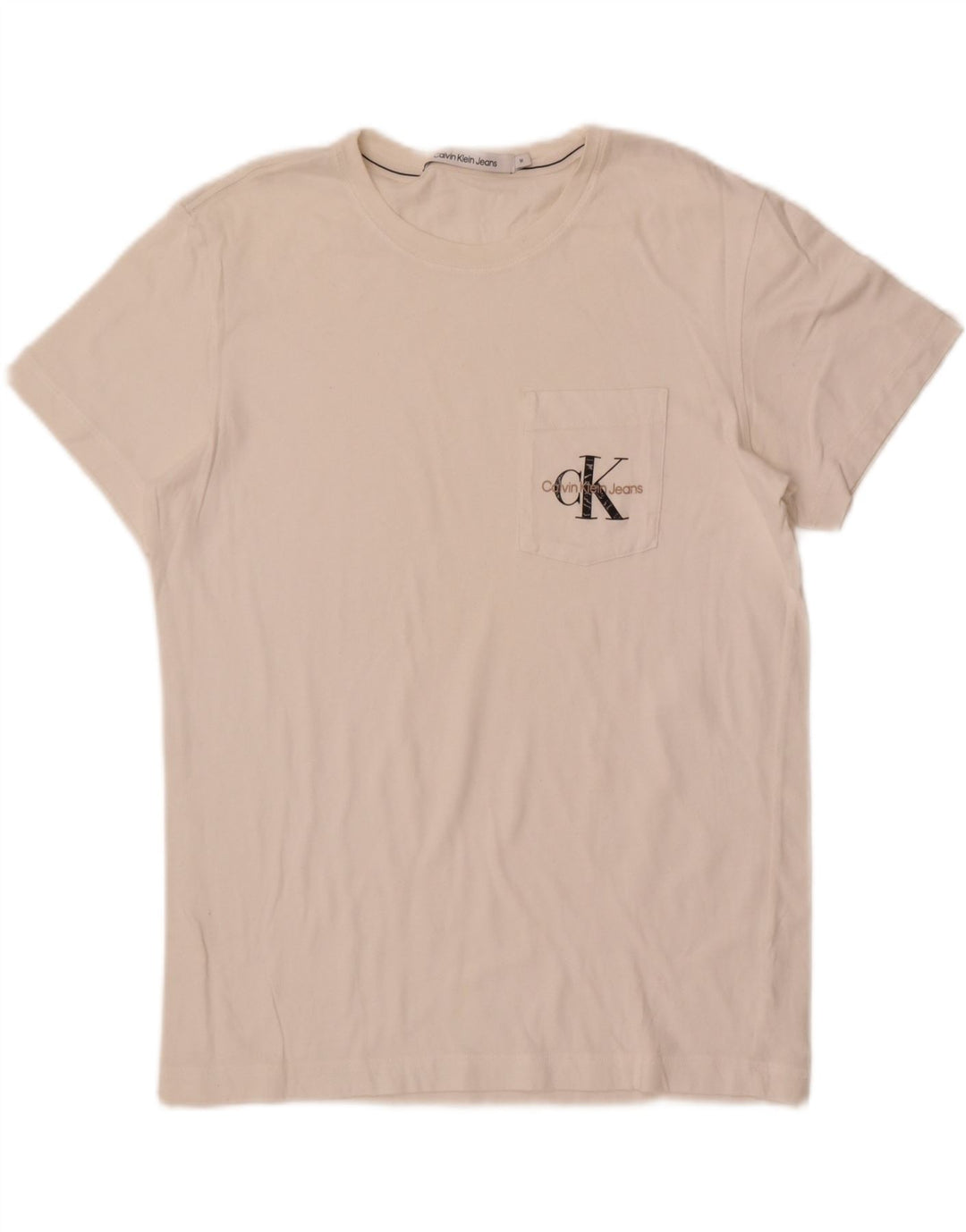 Maglietta grafica da uomo Calvin Klein Jeans Top medio bianco sporco