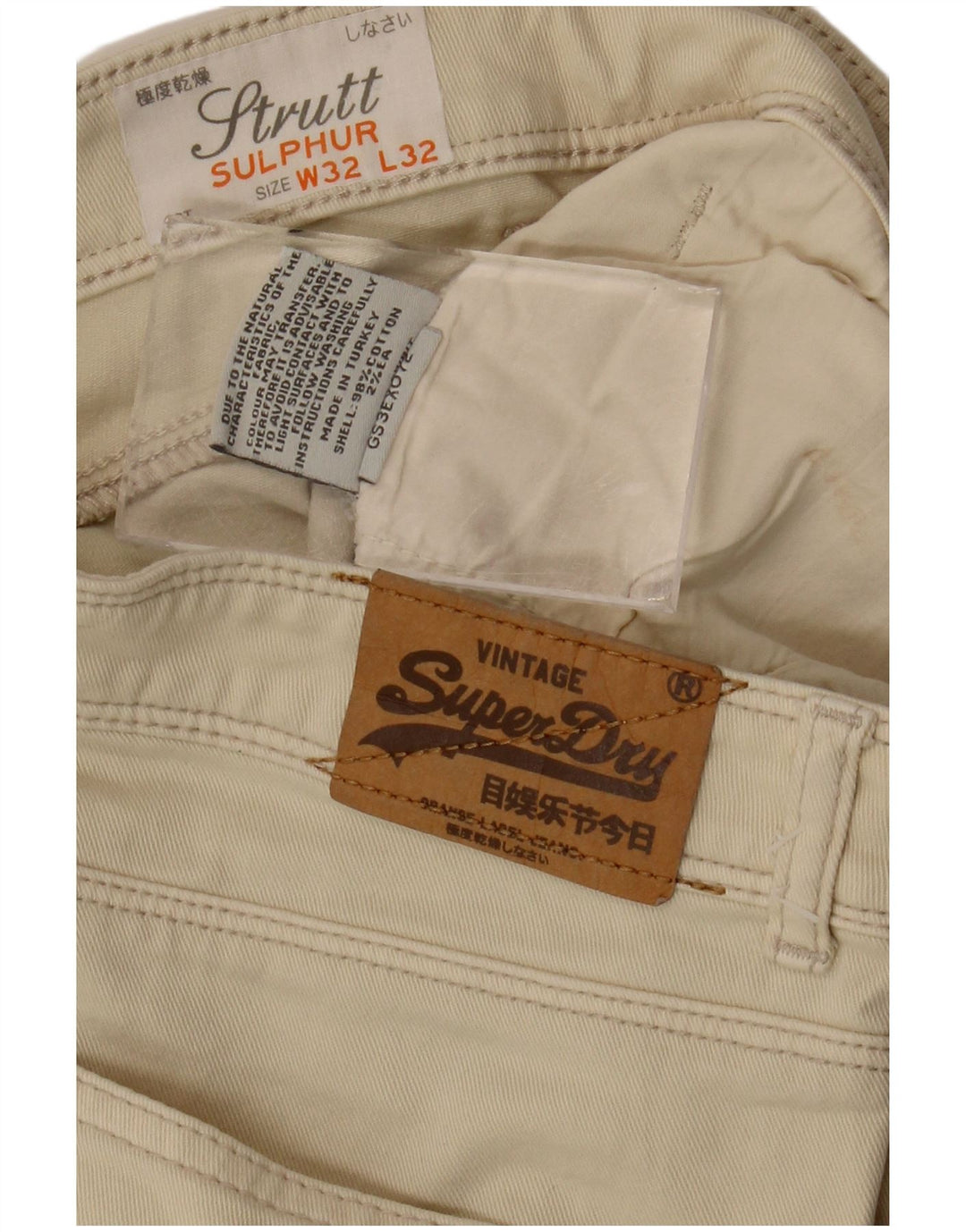 Jeans slim da donna Superdry W32 L25 cotone beige