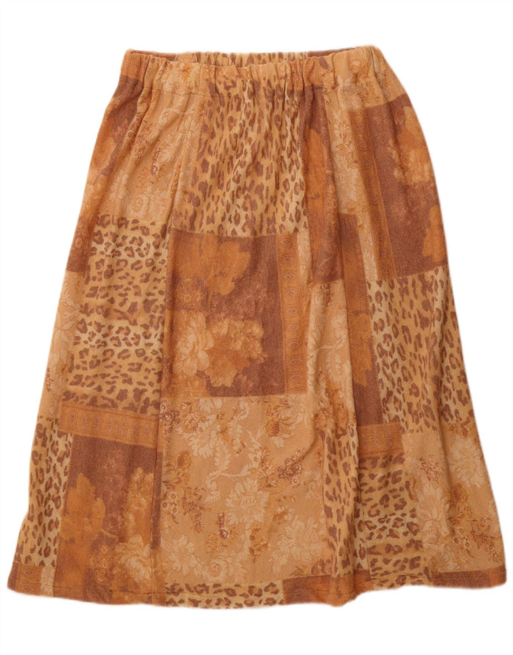 Gonna a trapezio da donna vintage W30 patchwork marrone medio