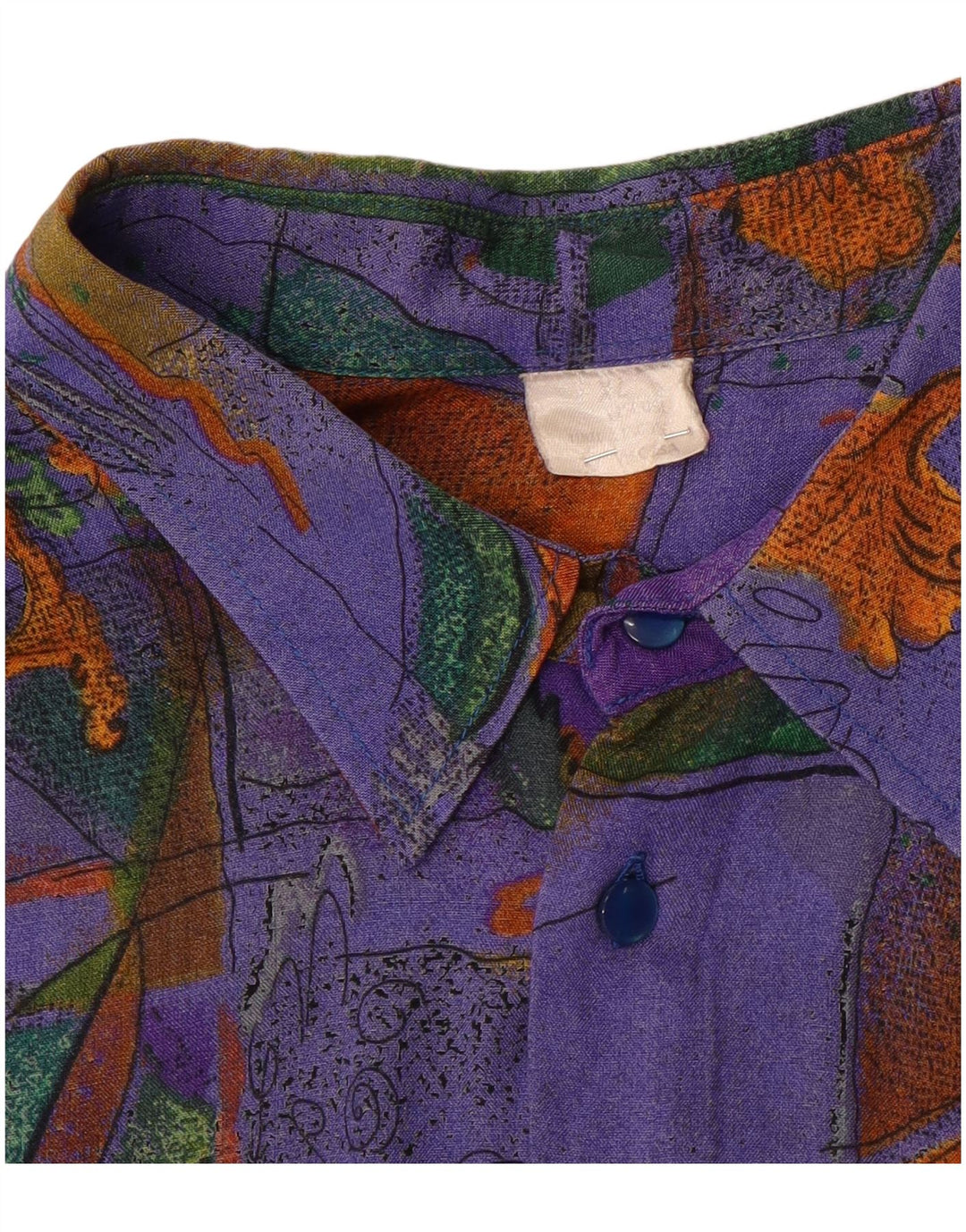 Camicia Uomo VINTAGE XL Viola Floreale Viscosa