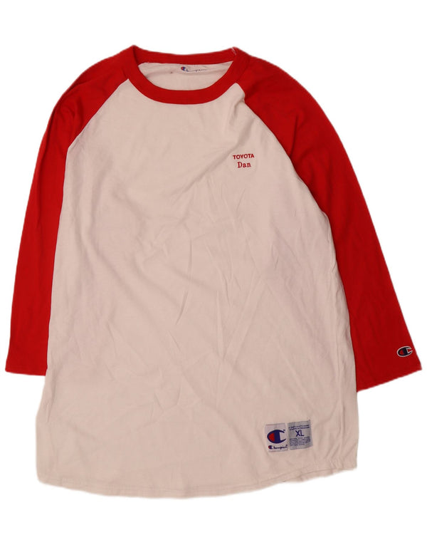Champion Womens Long Sleeve T-Shirt Dress UK 18 XL White Colourblock Cotton