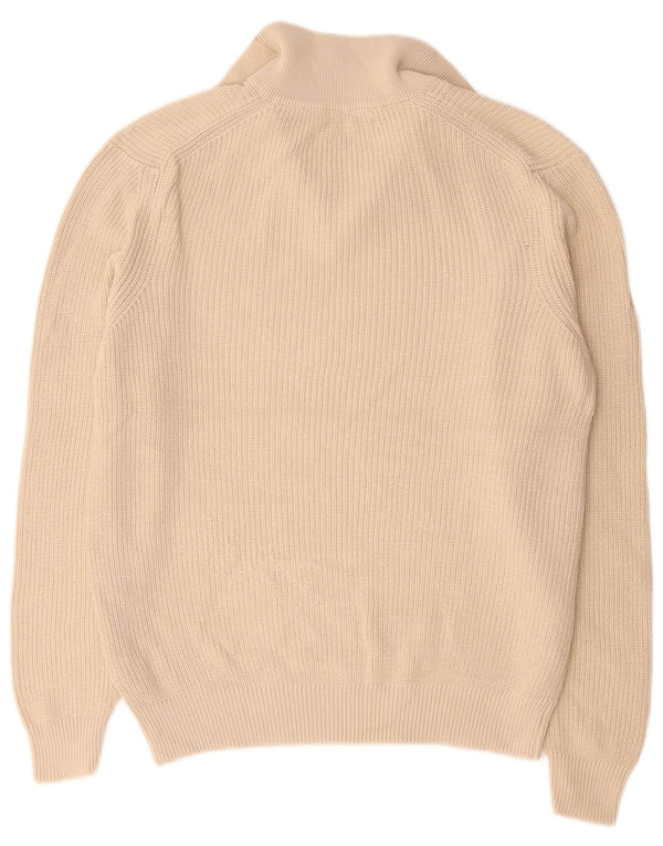 Maglione Zara da uomo con zip e collo grande in cotone beige