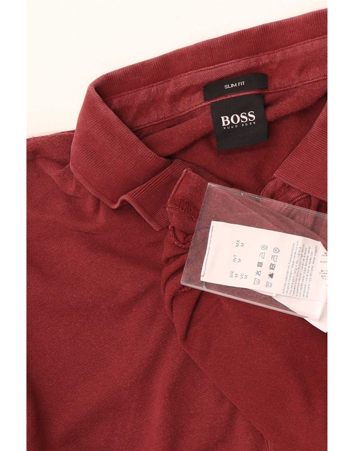 Polo Hugo Boss da uomo slim fit in cotone marrone medio
