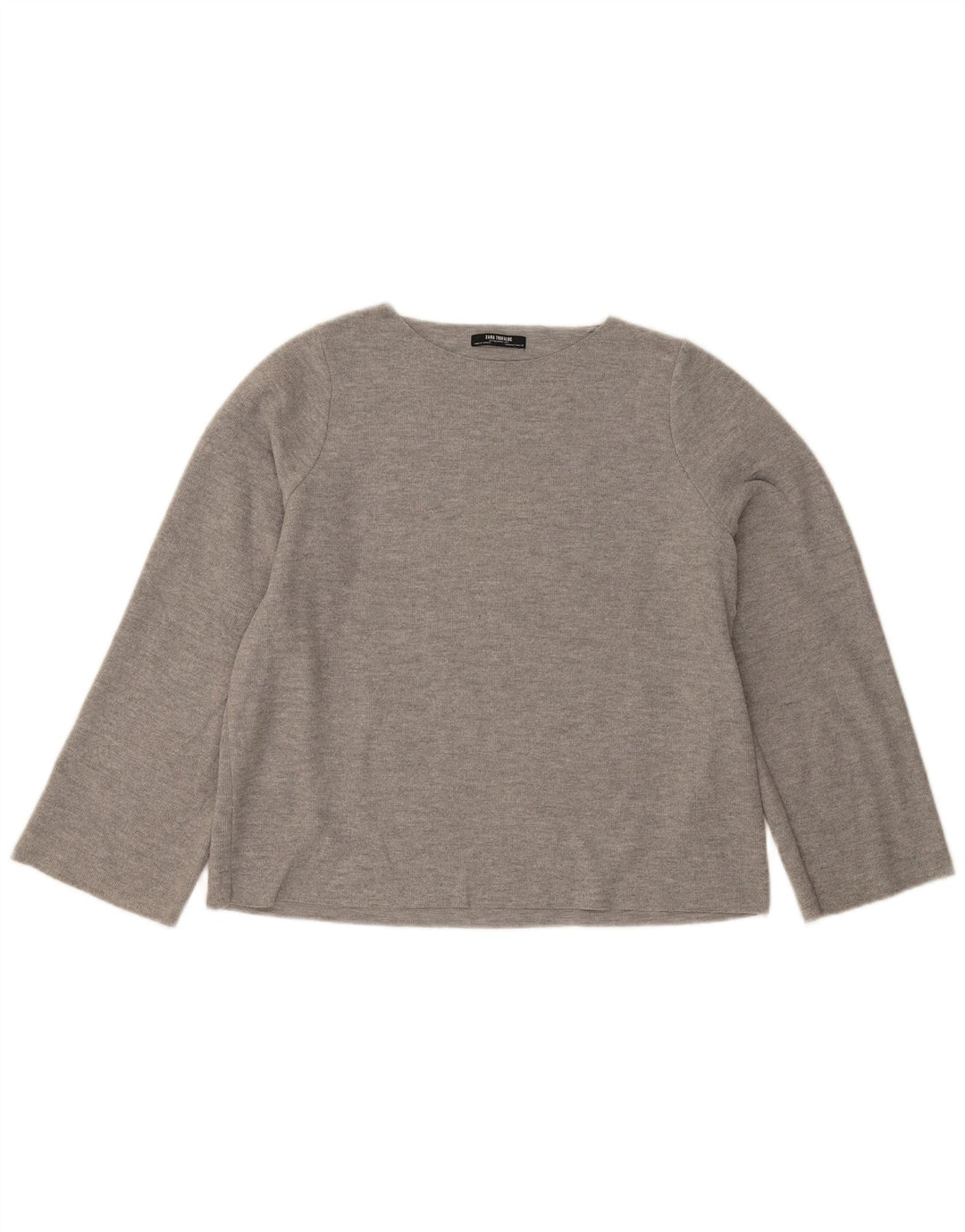 Top Zara Trafaluc da donna oversize a maniche lunghe UK 10 piccolo grigio