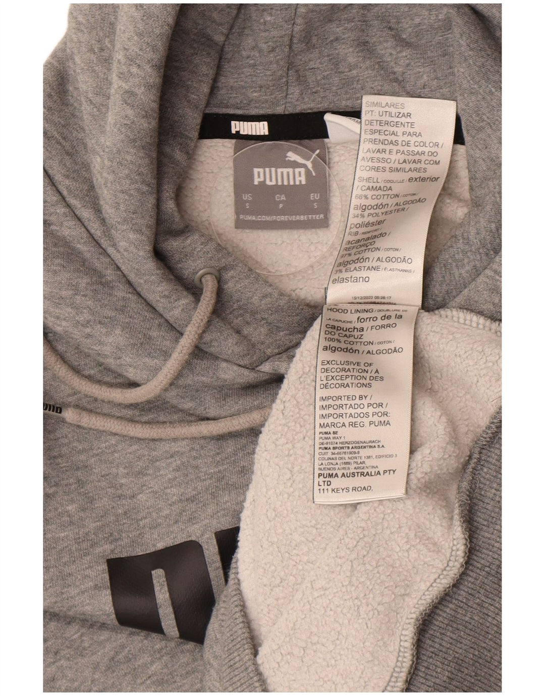 Felpa con cappuccio grafica da uomo Puma piccola in cotone grigio
